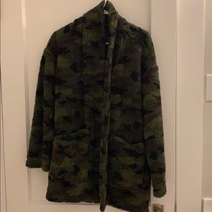 American Eagle Camo Sherpa sweater
